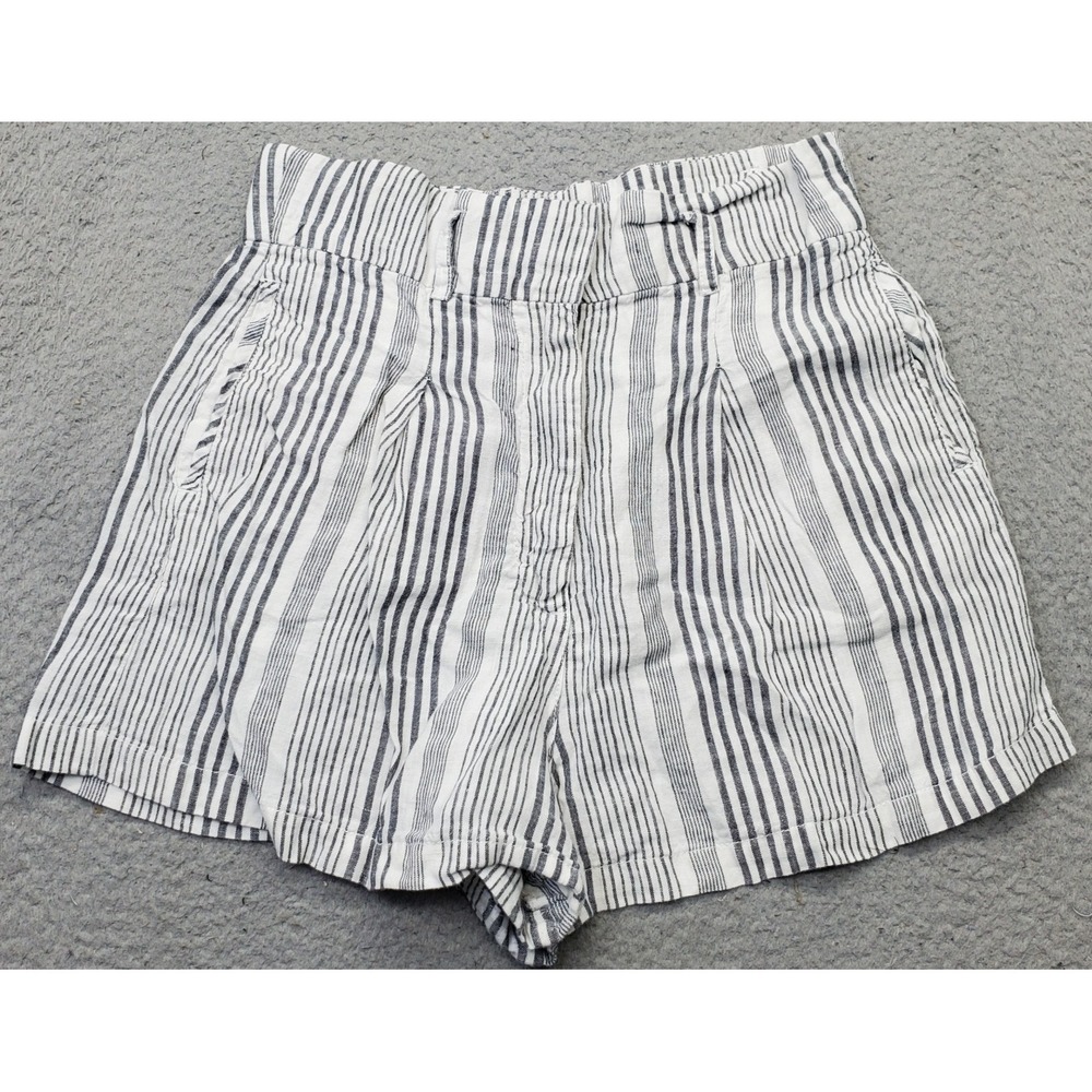 C&C California Linen Shorts Womens 8 Multi Striped‎ Pockets High Waisted